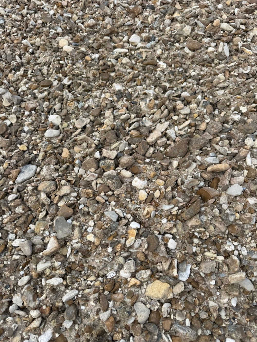 Close-up of mixed gravel and rock